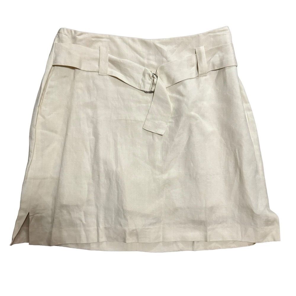 Tower Hill Collection Skort Womens Natural Beige‎ Light Linen Preppy Skirt 12